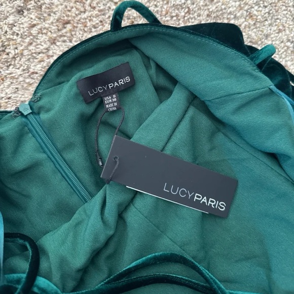 NWT Lucy Paris Emerald Green Velvet Maxi Dress size Small - Picture 8 of 12